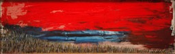 Down Near Where Mary Lived 7.5X24 oil on masonite 2010 initiled