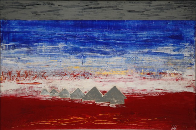 The Wall of Water 11X16.5 oil on plywood 2014 initialed